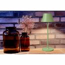 LED Akku Tischleuchte Grün IP54 2,2W 190lm warmweiß 2700K Dimmbar mit induktiver Ladestation