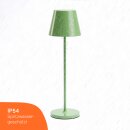 LED Akku Tischleuchte Grün IP54 2,2W 190lm warmweiß 2700K Dimmbar mit induktiver Ladestation