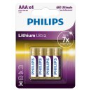 4 x Philips Batterie AAA FR03 Micro 1,5V Ultimate Lithium...