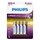 4 x Philips Batterie AAA FR03 Micro 1,5V Ultimate Lithium Ultra