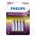 4 x Philips Batterie AAA FR03 Micro 1,5V Ultimate Lithium Ultra