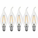 10 x LED Filament Kerze Windstoß 2W wie 25W klar...
