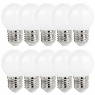 10 x LED Filament Leuchtmittel Tropfen Kugel G45 1W E27 opal 90lm 827 warmweiß 2700K