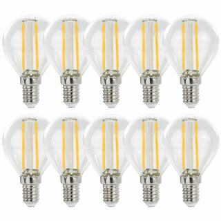 10 x LED Filament Leuchtmittel Tropfen Kugel G45 1W E14 110lm 840 neutralweiß 4000K
