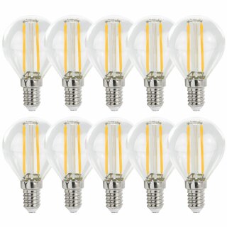 10 x LED Filament Leuchtmittel Tropfen Kugel G45 1W E14 110lm 840 neutralweiß 4000K