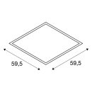 SLV LED Panel I-Vidual 600x600 DL silber Einbauleuchte 35W 3450lm UGR<22 830 warmweiß 3000K