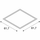 SLV LED Panel I-Vidual 620x620 DL silber Einbauleuchte 35W 3450lm UGR<19 830 warmweiß 3000K