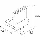 SLV LED Strahler Wandleuchte ZITRA FLOOD SENSOR schwarz 30W 3300lm neutralweiß 4000K IP44 Bewegungsmelder