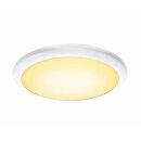 SLV LED Außenleuchte Wand- & Deckenlampe weiß rund Ø52cm RUBA 27W 2500lm Sensor warm/neutralweiß 3000/4000K IP65 Bewegungsmelder