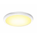 SLV LED Außenleuchte Wand- & Deckenlampe weiß rund Ø52cm RUBA 27W 2500lm Sensor warm/neutralweiß 3000/4000K IP65 Bewegungsmelder