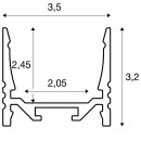 SLV LED Aufbauprofil Standard GRAZIA 20 S-Profil Aluminium gerillt 2m weiß