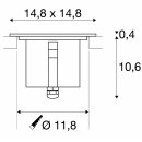 SLV LED Bodeneinbauleuchte DASAR© 150 PREMIUM Edelstahl eckig 17W 1200lm IP67 Ra>90 warmweiß 3000K 60°