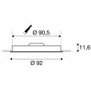 SLV LED Deckeneinbauleuchte silbergrau rund Ø92cm MEDO 90 120W 11000lm warmweiß 3000K dimmbar