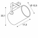 SLV 3-Phasen LED Strahler Euro Spot Track Dali weiß 20W 2000lm 940 4000K Ra>90 15° mit 3P Adapter