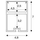 SLV Profi-Profil 4970 GLENOS Weiß 1m für LED-Strip mit Cover