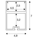 SLV Profi-Profil 4970 GLENOS Weiß 1m für LED-Strip mit Cover