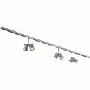 SLV LED 1-Phasen Schienensystem Starter Set Bima Double QPAR51 silbergrau 2 x 1m Schiene 3 x Doppelstrahler 6 x LED GU10