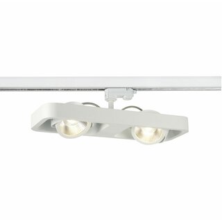 SLV 3-Phasen LED Strahler LYNAH TRACK DOUBLE weiß 28W 1900lm 930 warmweiß 3000K Ra>90 24° mit 3P Adapter