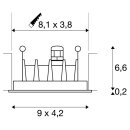 SLV LED Deckeneinbauleuchte MILANDO 2 Schwarz eckig IP20 4,3W 280lm warmweiß 3000K 45°