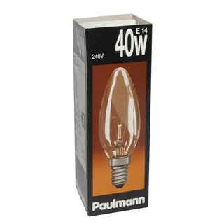 1 x Paulmann Glühbirne Kerze 40W E14 klar Glühlampe 40 Watt Glühbirnen Glühlampen 448.40