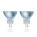 2 x Philips Halogen Leuchtmittel MR11 Reflektor 35W GU4 12V 430lm warmweiß 3000K 4000h dimmbar flood 30°