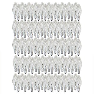 100 x Klein Glühbirne Kerze gedreht 25W E14 KLAR...