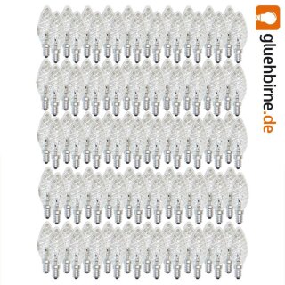 100 x Klein Glühbirne Kerze gedreht 40W E14 KLAR...