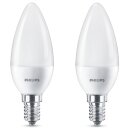 2 x Philips LED Leuchtmittel Kerzen 7W = 60W E14 matt...