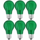 6 x Osram LED Leuchtmittel Star Classic A Decor Birne 1,6W E27 136lm 7500K Grün