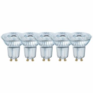 5 x Osram LED Leuchtmittel Glas Reflektor PAR16 2,6W = 35W GU10 230lm 840 Neutralweiß 4000K 36°