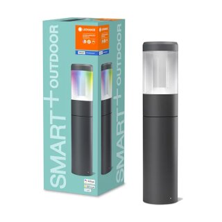 Ledvance LED Außenstehleuchte Modern Lantern Dunkelgrau 50cm IP44 12W 650lm RGBW 2000K-6500K Dimmbar App Google Alexa Apple HomeKit Bluetooth