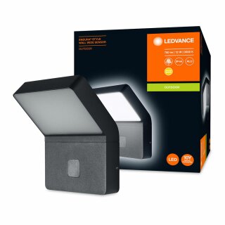 Ledvance LED Außenwandleuchte Endura Style Wall Wide Dunkelgrau IP44 12W 750lm warmweiß 3000K mit Sensor