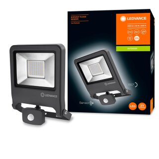 Ledvance LED Fluter Endura Dunkelgrau IP44 50W 4500lm Neutralweiß 4000K Bewegungsmelder