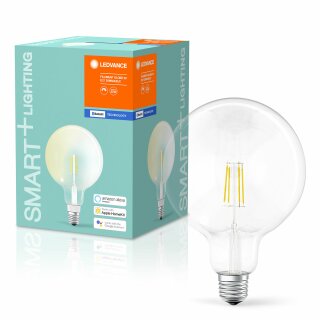 Ledvance LED Filament Smart+ G125 Globe 6W = 60W E27 klar 810lm warmweiß 2700K Dimmbar App Google Alexa Apple HomeKit Bluetooth