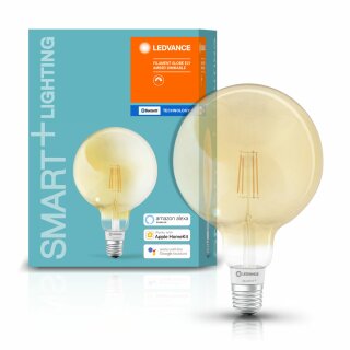 Ledvance LED Filament Smart+ G120 Globe 6W = 52W E27 Gold gelüstert 680lm extra warmweiß 2400K Dimmbar App Google Alexa Apple HomeKit Bluetooth