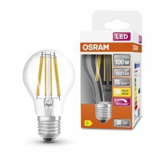 Osram LED Filament Birnenform A70 12W = 100W E27 klar 1521lm warmweiß 2700K DIMMBAR