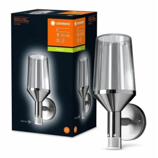 Ledvance Außenleuchte Endura Classic Calice Wall Wandlampe Stahl Silber IP44 E27 Bewegungsmelder