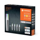 5 x Ledvance LED Smart+ Mini Gartenleuchte Erdspieß Edelstahl IP65 3,8W 220lm RBGW Warmweiß 3000K Dimmbar App Google Alexa WiFi