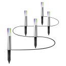 5 x Ledvance LED Smart+ Mini Gartenleuchte Pole Edelstahl IP65 5,7W 180lm RGBW warmweiß 3000K Dimmbar App Google Alexa WiFi