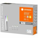 5 x Ledvance LED Smart+ Mini Gartenleuchte Pole Edelstahl IP65 5,7W 180lm RGBW warmweiß 3000K Dimmbar App Google Alexa WiFi