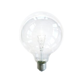 Globe Glühbirne 25W E27 KLAR G120 125mm Globelampe 25...
