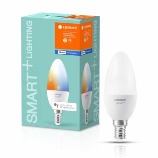 Ledvance LED Smart+ Kerze 4,9W = 40W E14 matt 470lm Tunable White CCT 2700K-6500K Dimmbar App Google Alexa Apple HomeKit Bluetooth