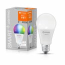 Ledvance LED Smart+ Leuchtmittel Birne A75 14W = 100W E27 matt 1521lm RGBW 2700K-6500K Dimmbar App Google Alexa WiFi