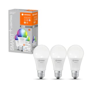 3 x Ledvance LED Smart+ Leuchtmittel A60 Birne 9W = 60W 806lm RGBW 2700K-6500K Dimmbar App Google Alexa WiFi