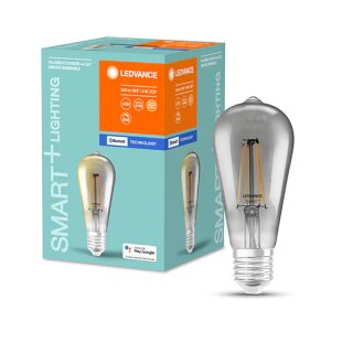 Ledvance LED Filament Smart+ Edison ST64 6W = 44W E27 Rauchglas 540lm warmweiß 2700K Dimmbar App Google Alexa Bluetooth