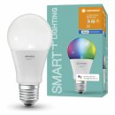 Ledvance LED Smart Home Starter Set Google Home Mini Schwarz + LED Birne A60 9W E27 matt 806lm RGBW 2700K-6500K Dimmbar App Bluetooth