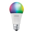 Ledvance LED Smart Home Starter Set Google Home Mini Schwarz + LED Birne A60 9W E27 matt 806lm RGBW 2700K-6500K Dimmbar App Bluetooth