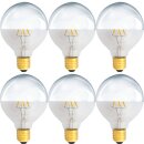 6 x LED Filament Globe Kopfspiegel Silber Glühbirne...