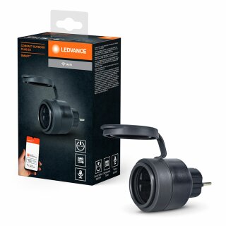 Ledvance Smart+ Plug Steckdose für außen IP44 schaltbar kompakt Anthrazit App Google Alexa WiFi