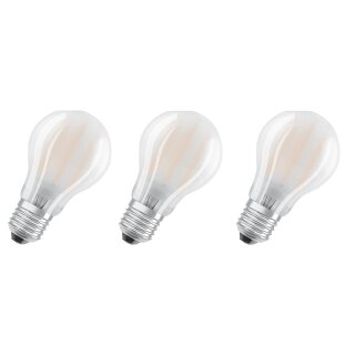3 x Osram LED Filament A60 Birnen 6,5W = 60W E27 matt 806lm 840 Neutralweiß 4000K